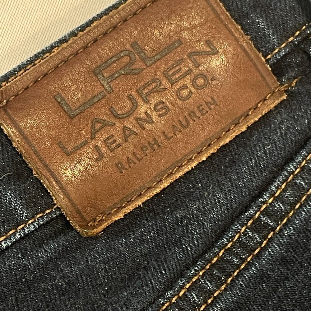 ~ LRL Classic 10 Jeans Straight Lauren Ralph Lauren Mid Rise Women's Preppy Navy